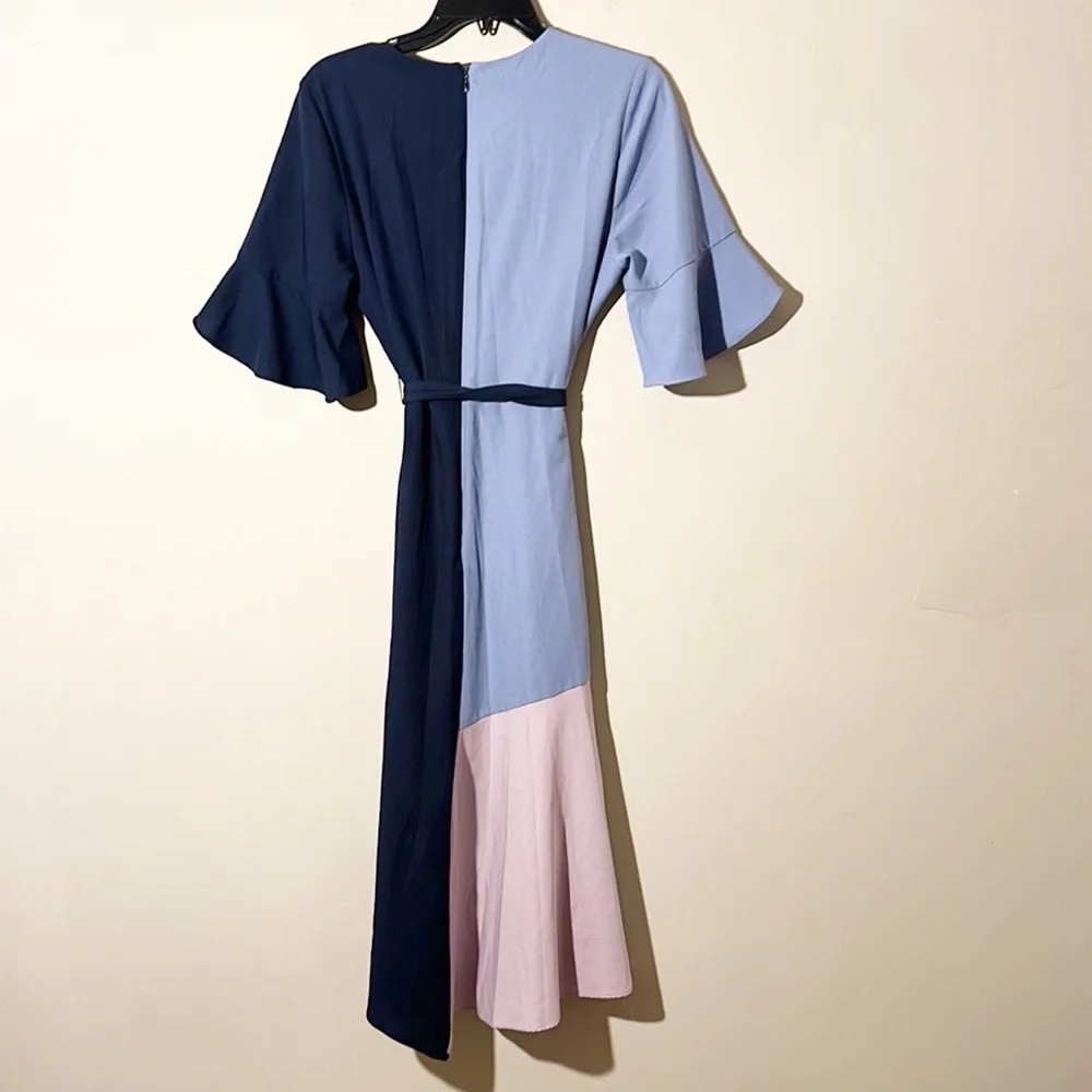 Anthropologie x Hutch Colorblock Faux Wrap Midi dress women sizes: S, M
